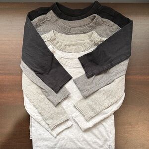 The Honest Company Long Sleeve Tees - Black, Gray, and Cream